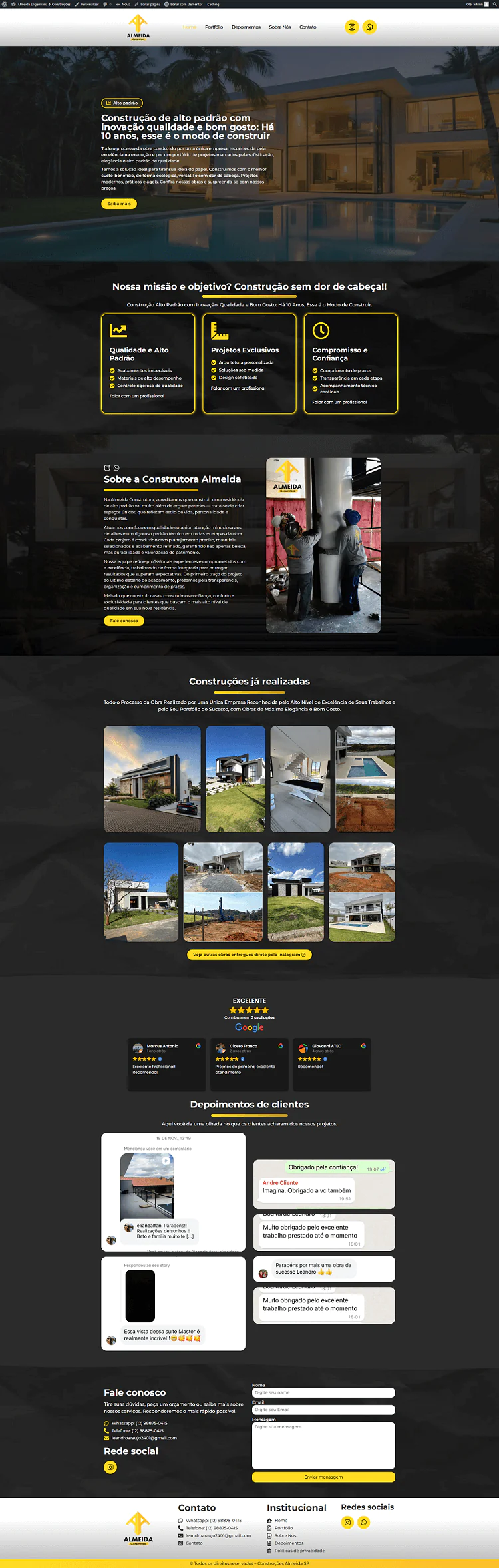 Site feito - Contrutora